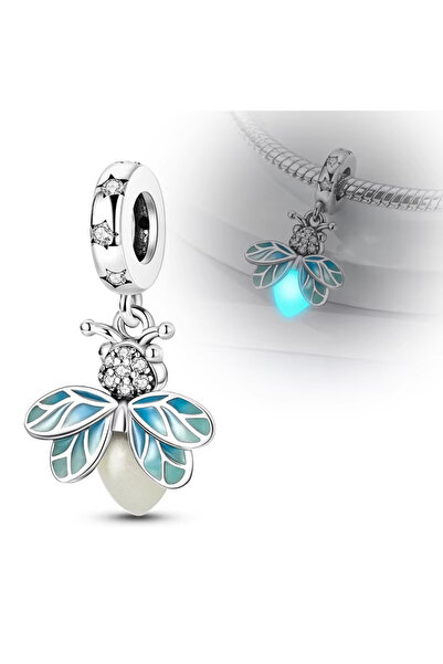 Choice KTC930 قلادة على شكل فراشة يراع مضيئة متوهجة من الفضة عيار 925 الأصلية...