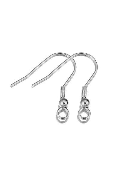 Choice Silver 50pcs Stainless Steel Earring Hooks Hypoallergenic Earring Maki...