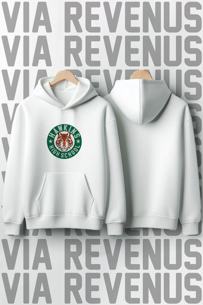 Vordevia Stranger Things Hawkins High School Hanorac cu Glugă din Bumbac 100% Calitate Premium