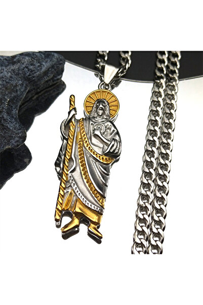 Choice 60cm NK SR San Judas Tadeo Pendant Necklace for Men Women Stainless St...