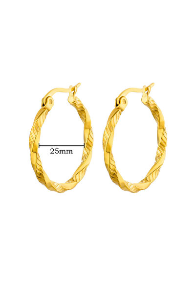 Choice 1 أقراط دائرية كلاسيكية ملتوية للنساء والفتيات أقراط من الفولاذ المقاو...