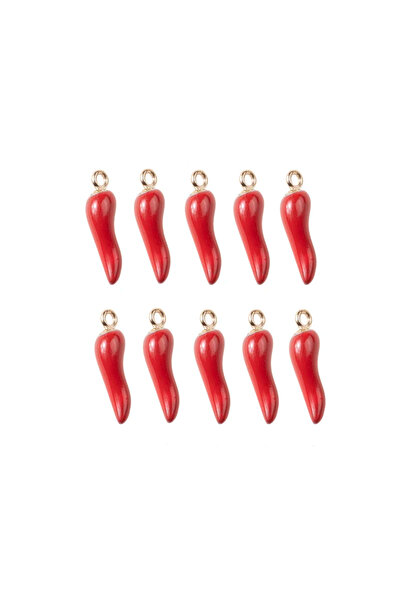 Choice 10 قطع من دلايات الفلفل الأحمر المطلية بالمينا، مصنوعة من سبيكة معدنية...