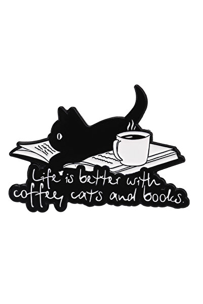 Choice XZ6548 دبوس مينا قطة سوداء لطيفة على شكل هريرة قهوة بروش قراءة مجوهرات...