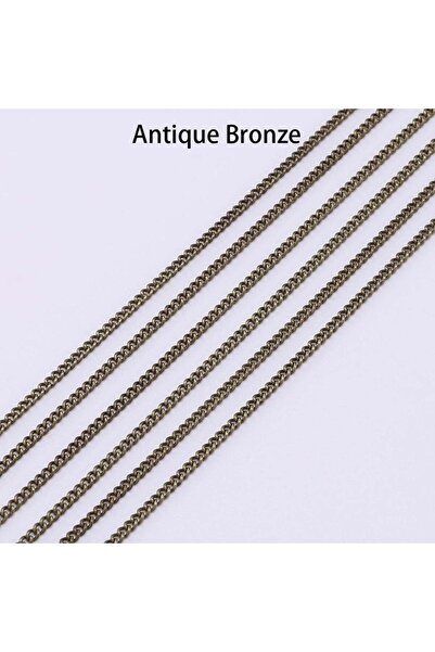 Choice سلاسل قلادة برونزية عتيقة مطلية بالذهب/البرونز، مقاس 1.3 مم × 5 م، 5 م/مجموعة، لنتائج صناعة المجوهرات