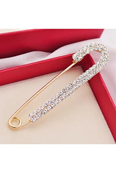 Choice دبوس واحد فاخر وأنيق من الزركون الكريستالي الذهبي اللون، مزين بأحجار ا...