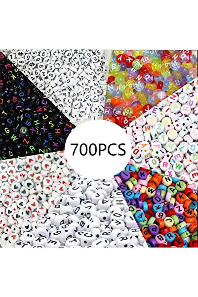 Choice 700pcs 700pcs 7 Colors Round Letter Beads Acrylic Alphabet Number Bead...