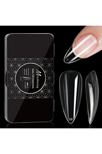 Choice OM-07 أظافر صناعية شفافة معبأة في علبة، مقاسات متعددة، أظافر أكريليك م...