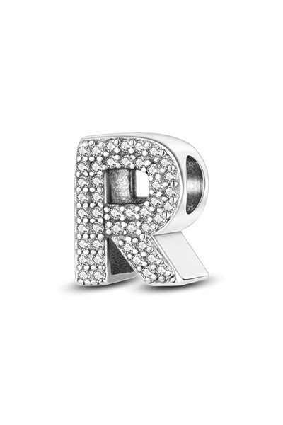 choice2 KJC165-R Classic 925 Silver 26 English Letters Charms Beads Sparkling...