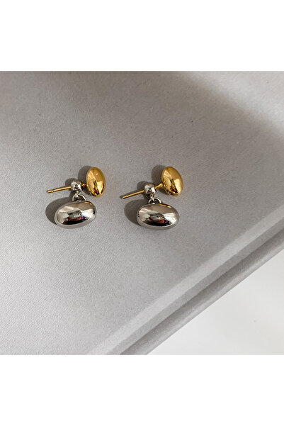 Choice NJ-1464 أقراط متدلية بسيطة من المعدن بلونين ذهبيين للنساء من INS أقراط...