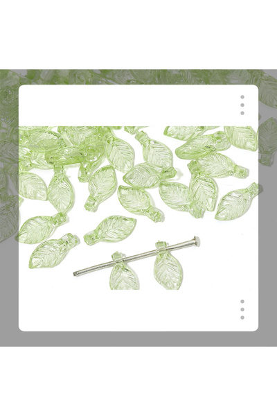 Choice 50 قطعة من خرزات أوراق الشجر الخضراء A LT GRN لصنع المجوهرات بنفسك - خ...