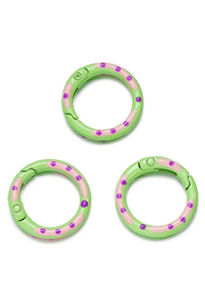Choice 5pcs Green 5pcs/lot Multicolor Metal Round Ring Spring Clasp Carabiner...
