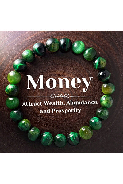 Choice سوار من حجر عين النمر الطبيعي بطول ١٨ سم، وسمكه ٨ مم، يرمز إلى الثروة ...