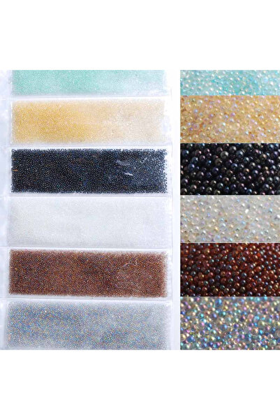 Choice 17 Set of 6 Colors Caviar Micro Beads Nail Art Decorations, Metallic N...
