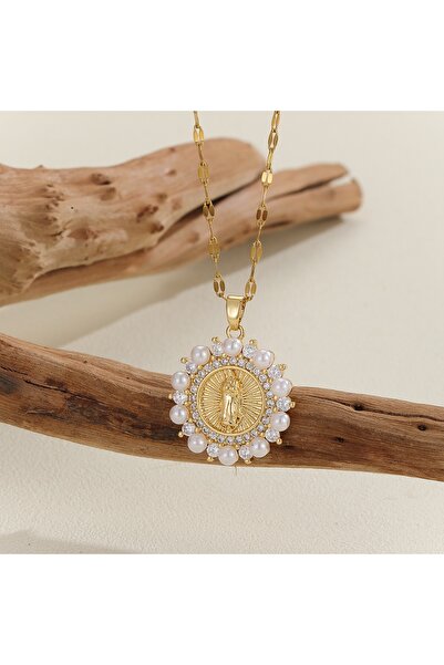 Choice TP-04244-01 قلادة سلسلة سيدة العذراء بتصميم ريترو فاشون للنساء، مرصعة ...
