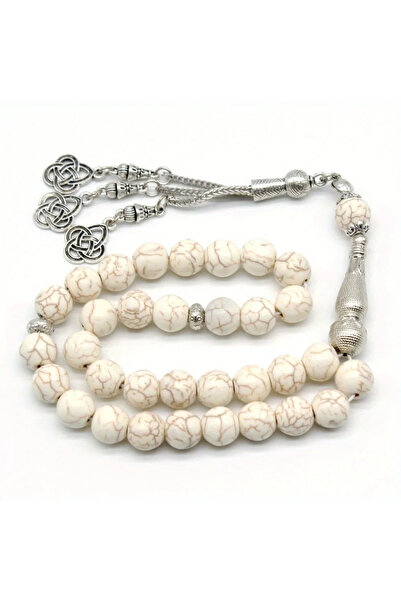 Choice مسبحة بيضاء للعبادة الإسلامية، مصنوعة يدويًا من خرز الراتنج مع شرابات،...