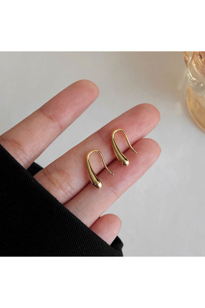Choice 01 أقراط ذهبية جديدة بسيطة على شكل قطرة ماء للنساء ذات المزاج البسيط م...