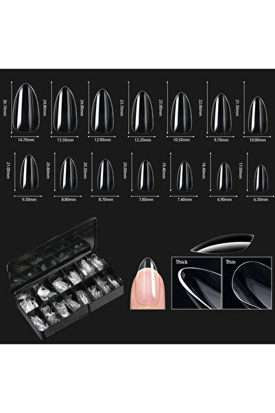 Choice OM-05، 14 مقاسًا، 250/500/600 قطعة، أطراف صناعية من الجل الناعم، طبيعي...