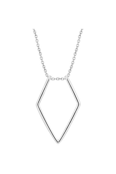 Choice قلادة فضية لحمل الخاتم مصنوعة من التيتانيوم على شكل معينات فضية لحفظ خاتم الخطوبة والزفاف للنساء