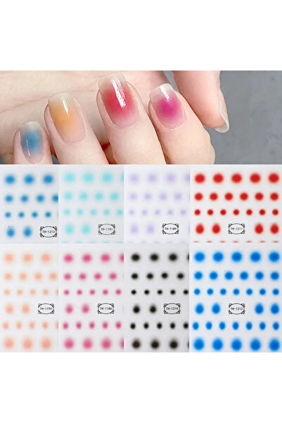 Choice 8 قطع من ملصقات الأظافر المتدرجة ثلاثية الأبعاد من جيلي الأحمر والوردي...