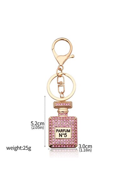 Miniso K00724-03 Cute Rhinestone Enamel Perfume Bottle Keychain Cartoon Glistening Pendant Senior Sense Key