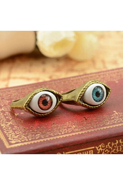 Choice خاتم عين الشيطان الأزرق على طراز الهيب هوب القوطي العتيق، خاتم أنيق مب...