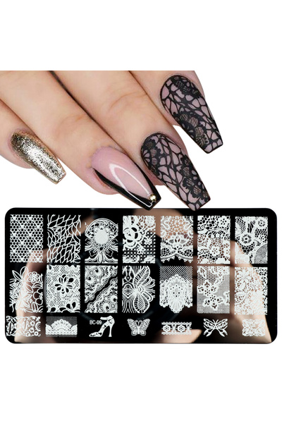 Choice قوالب ختم أظافر الدانتيل BC-09، ماندالا، زهور هندسية، قوالب ختم فن الأ...