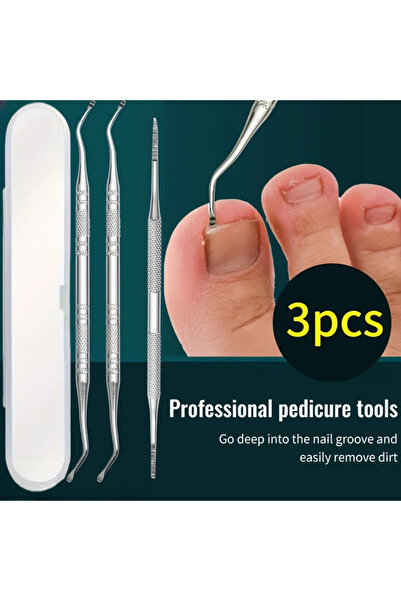 Choice مجموعة مثقاب مانيكير من الفولاذ المقاوم للصدأ مكونة من 3 قطع فضية - تت...