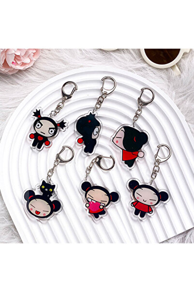 Choice5 bilibili 5 cm 7 1/6PCS Cartoon Pucca&Friends Acrylic Car Keychain Bag...