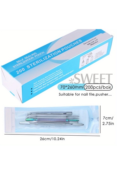 Choice S322-70x260mm صندوق 200 قطعة/صندوق حقيبة تعقيم أظافر للاستخدام مرة واح...