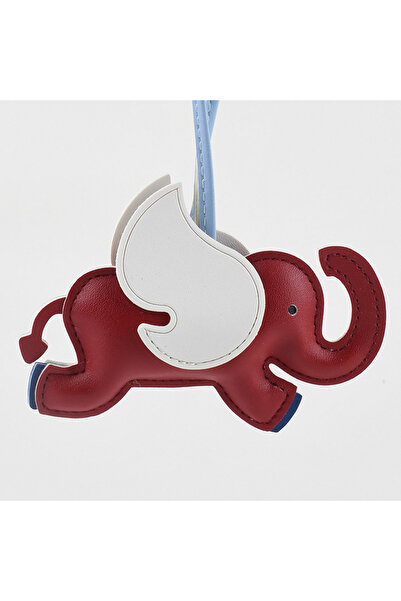 Choice Dark red 16 Colors Flying Wings Elephant Keychains Women PU Leather Ha...