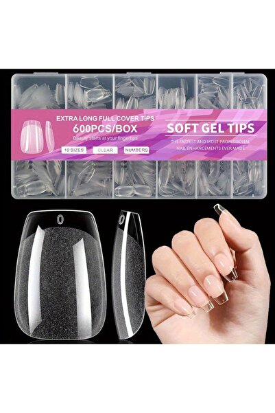 Choice 600 قطعة - QM متوسط 420 - 600 قطعة من أطراف أظافر اللوز، أطراف أظافر ج...