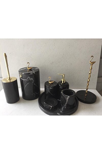 ozbience Şık ve modern mermer görünümlü banyo seti, set halinde satış