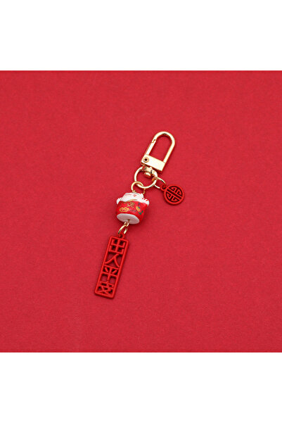 Choice Red Cute Japanese Lucky Cat Keychain Cartoon Fortune Cat Keychain Car ...