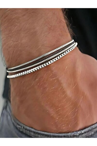 Choice 20.5cm 2053 4pcs/set Stainless Steel Box Chain Bracelet Hip Hop Men Mu...