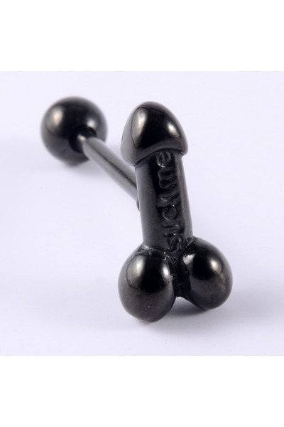 Choice النمط 8 قطعة واحدة من الفولاذ الجراحي 316l على شكل إصبع الأوسط على شكل كرة ولسان وثقب قضيب معدني للجسم بانك