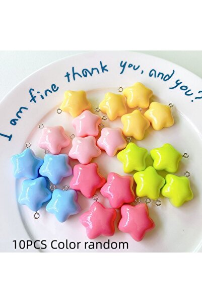 Choice تحميل مختلط 10 قطع حلوى ملونة الراتنج ثلاثية الأبعاد قلادة خماسية ، قل...