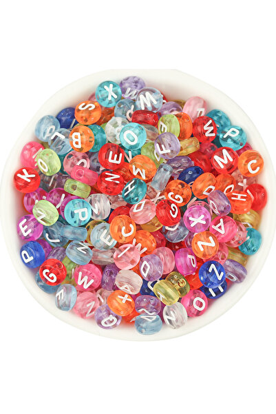 Choice3 7mm 100pcs Random Mix Color 100pcs/Lot Acrylic Oblate Alphabet Beads ...