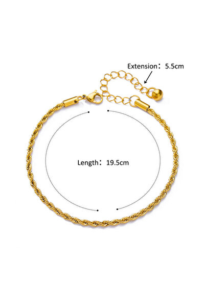 Choice HJ376G خلخال سلسلة من الفولاذ المقاوم للصدأ للنساء إكسسوارات سوار الكاحل باللون الذهبي مقاوم للماء