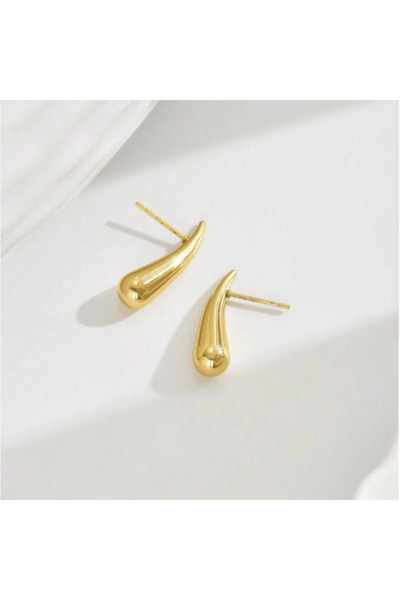 Choice أقراط ذهبية اللون بتصميم بسيط على شكل قطرة ماء من الفلفل الحار للنساء،...