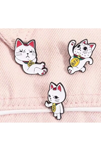 Choice CCCQHXZ4657 3 قطع دبابيس مينا على شكل قطة تتجسس على شكل جدة توربو شخصي...