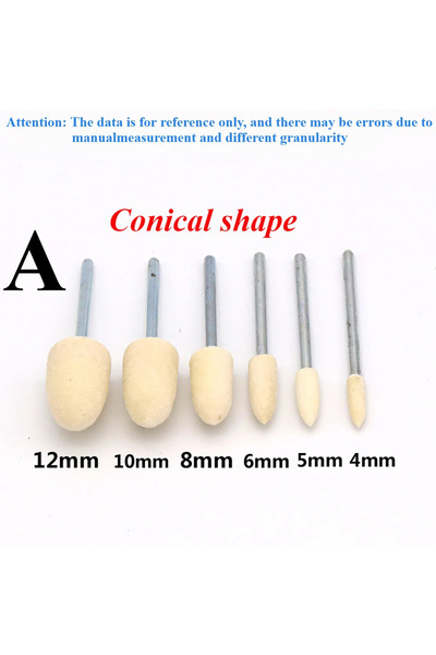 Choice1 6 قطع من مجموعة واحدة من 6 قطع من عجلة تلميع الصوف بقطر خارجي 3-12 مم...