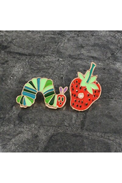 Choice المشمش QXZ1523-24 2 قطعة/الوحدة بروش لطيف كاتربيلر الفراولة للفتيات - ...