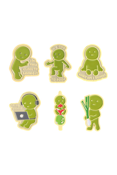 Choice مجموعة دبابيس مينا من سلسلة Smiski، شخصيات كرتونية متحركة، حان وقت الت...