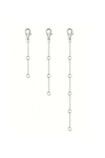 Choice مشبك جراد البحر الجديد الفضي مقاس 11.5 سم مع سلسلة ذيل سلسلة تعديل سلس...