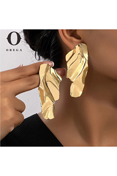 Choice أقراط أوبيغا إنس AEH60246G ذات تصميم هندسي متناظر، مطلية بالذهب والفضة...