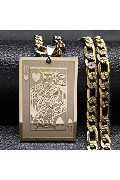 Choice قلادة NK 3B1hua GD بوكر كينج سبيد هارتس K للرجال والنساء من الفولاذ ال...