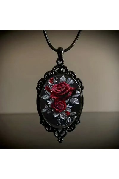 Choice 2 قلادة زجاجية قوطية للنساء على شكل شمس وقمر وقلادة ساحرة على طراز بان...