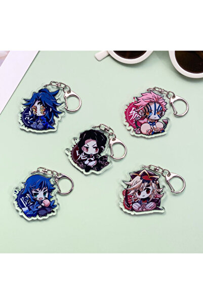 Miniso 5 cm 6 Anime Characters Demon Slayer Acrylic Classic Kawaii Keychain A...