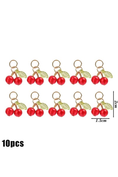 Choice 10 قطع من دلايات الكرز الأحمر الزجاجية للقرط والحقيبة والهاتف ومفتاح ا...