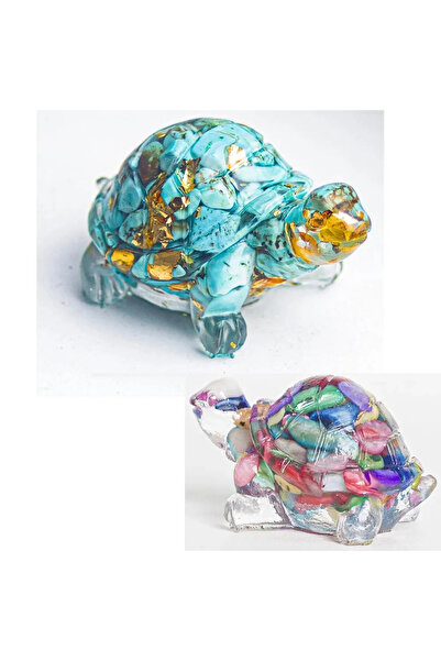 Choice6 Other Turquoise 2PC Natural Crystal Gravel Stone Resin Wrapped Small ...